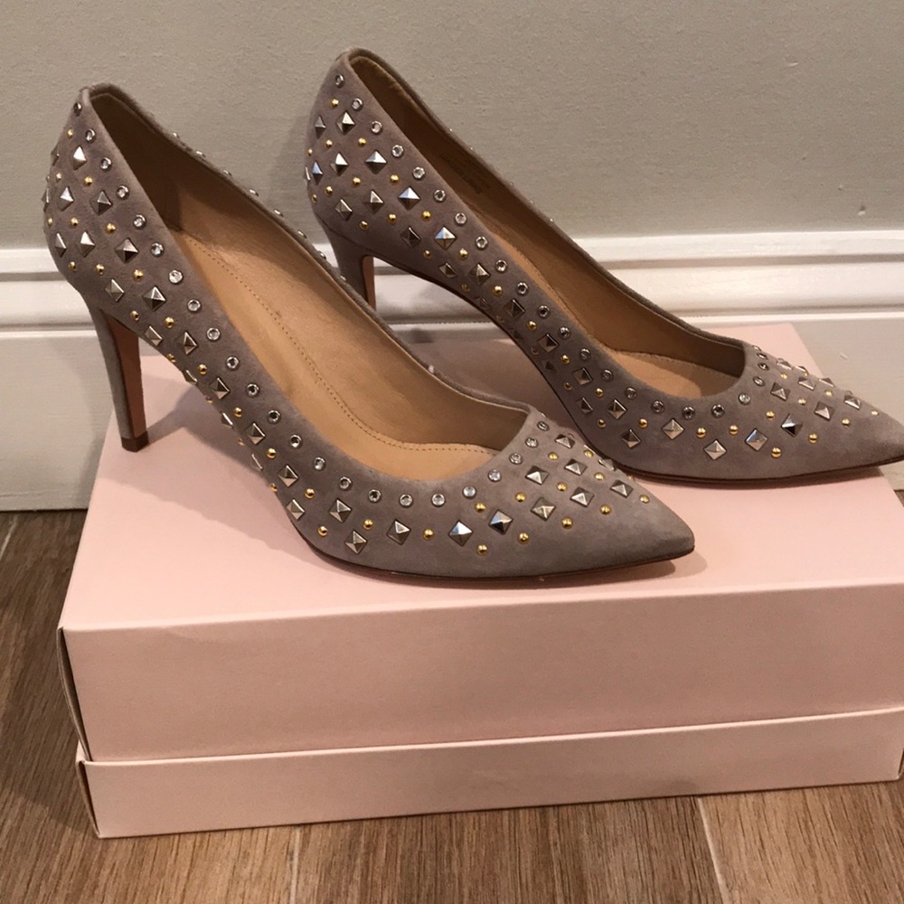 J Crew Collection Everly Studded Suede pumps 7.5